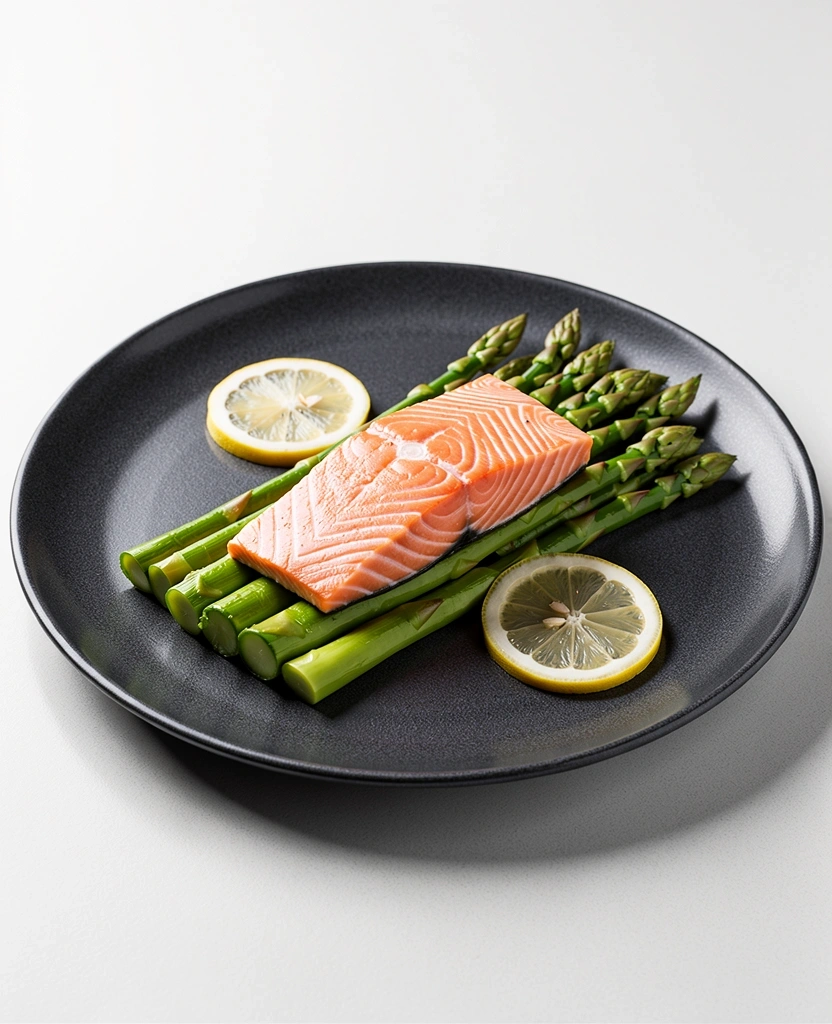 Gedünsteter Lachs mit Spargel